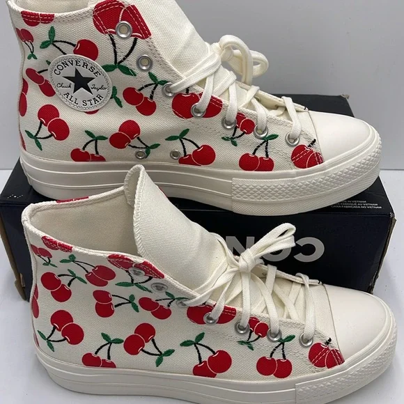 Converse WMNS CTAS LIFT HI
EGRET/RED/GREEN Cherry A08096C Platforms Sneakers - Picture 2 of 16